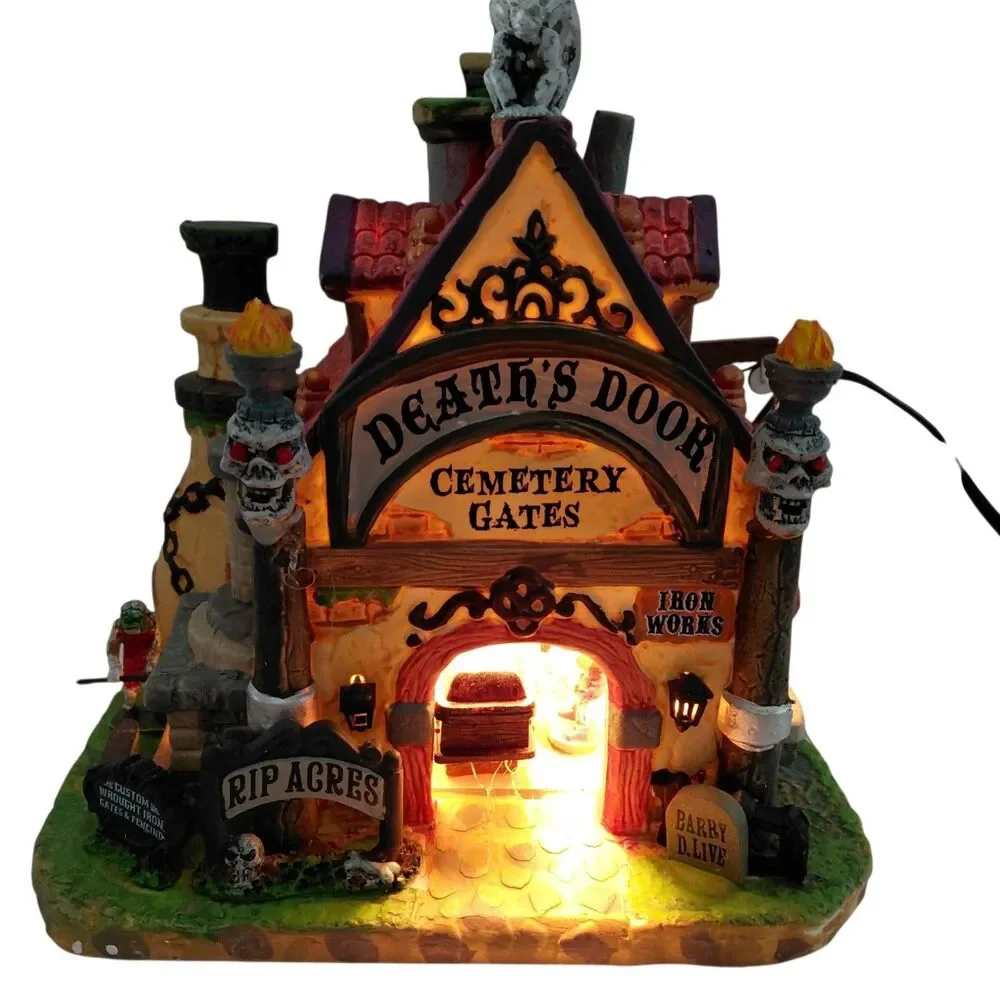 Lemax Spooky Town Death's Door Cemetery Gates 2020 Retired #05614 Large House